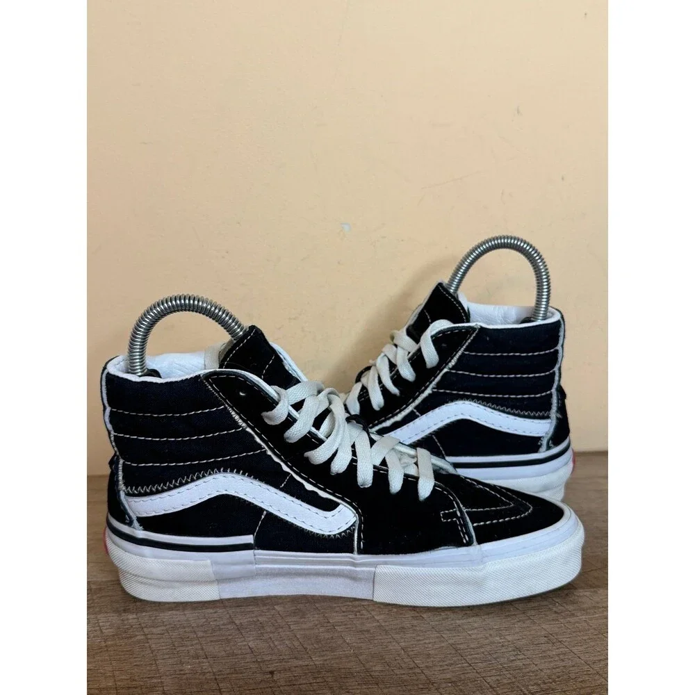 Vans Reconstruct SK8-Hi Skate Shoes Sneakers Black White womens size 8_5